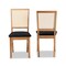 Baxton Studio Idris Mid-Century Black Fabric Upholstered and Oak brown Finished 2-Piece Rattan Dining Chair Set PR 199-2PC-12163-ZORO - alternate 2